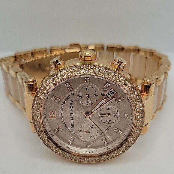 Michael Kors Parker MK5896 Womens Stainless Steel Analog Dial Quartz Watch AM706 - Picture 7 of 11